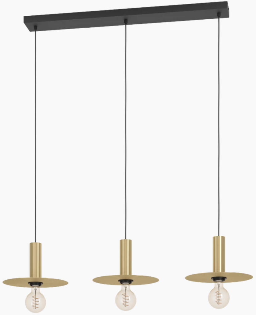 Luminaria decorativa colgante para 3 lamparas base E27